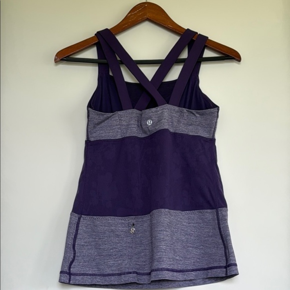 Lululemon Women's Purple and Gray Strappy Top